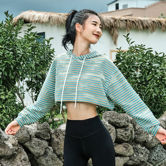 Lanikar 2022 fall short striped sports tops