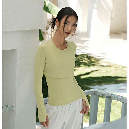 La Nikar false two pieces of long-sleeved yoga clothes - breathable and quick-drying