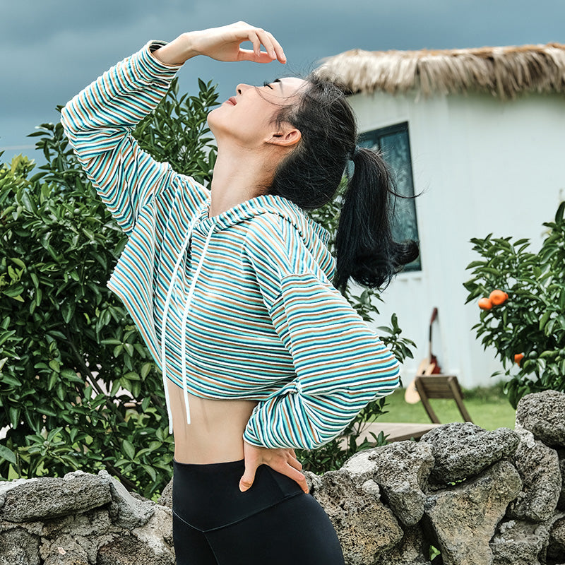 Lanikar 2022 fall short striped sports tops