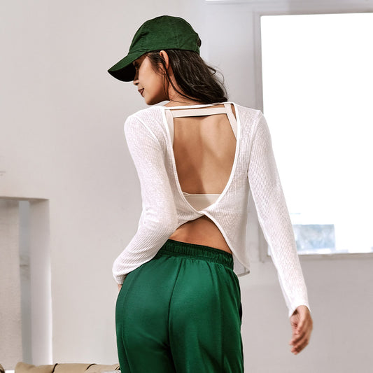 La Nikar fall and winter stretch fitness yoga long-sleeved T-shirt