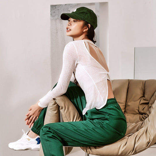 La Nikar fall and winter stretch fitness yoga long-sleeved T-shirt