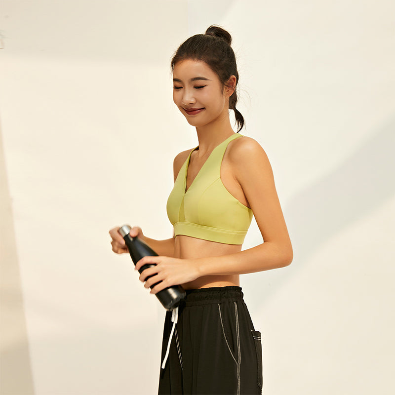 La Nikar Wide Straps Tank Top Style Mesh Patchwork Running Fitness Underwear