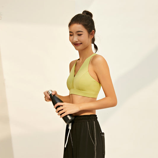 La Nikar Wide Straps Tank Top Style Mesh Patchwork Running Fitness Underwear