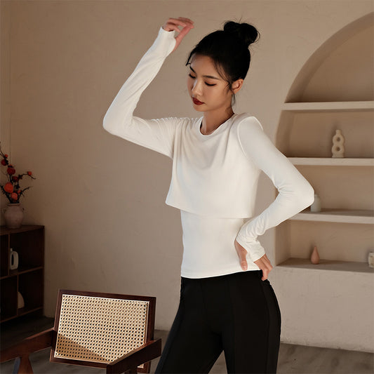 La Nikar false two pieces of long-sleeved yoga clothes - breathable and quick-drying
