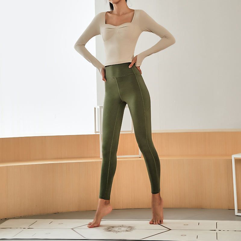 La Nikar fall and winter nude yoga pants, women's skinny exercise pants