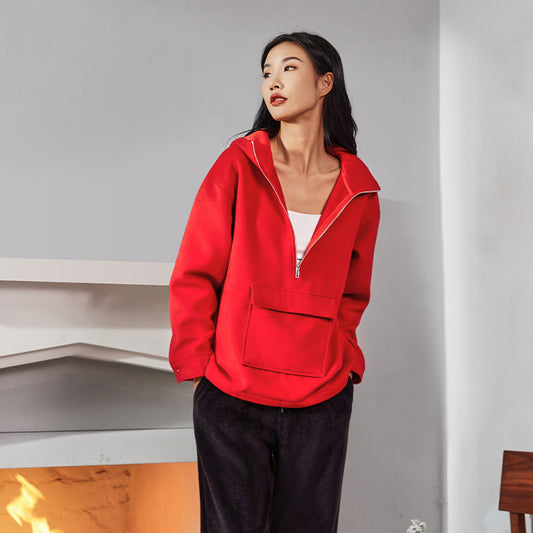 La Nikar Half-Zip Padded Fitness Sweatshirt