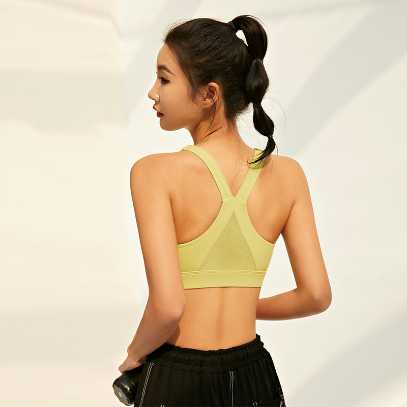 La Nikar Wide Straps Tank Top Style Mesh Patchwork Running Fitness Underwear