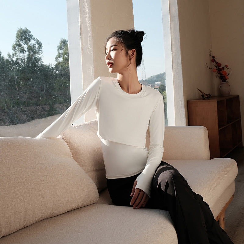 La Nikar false two pieces of long-sleeved yoga clothes - breathable and quick-drying