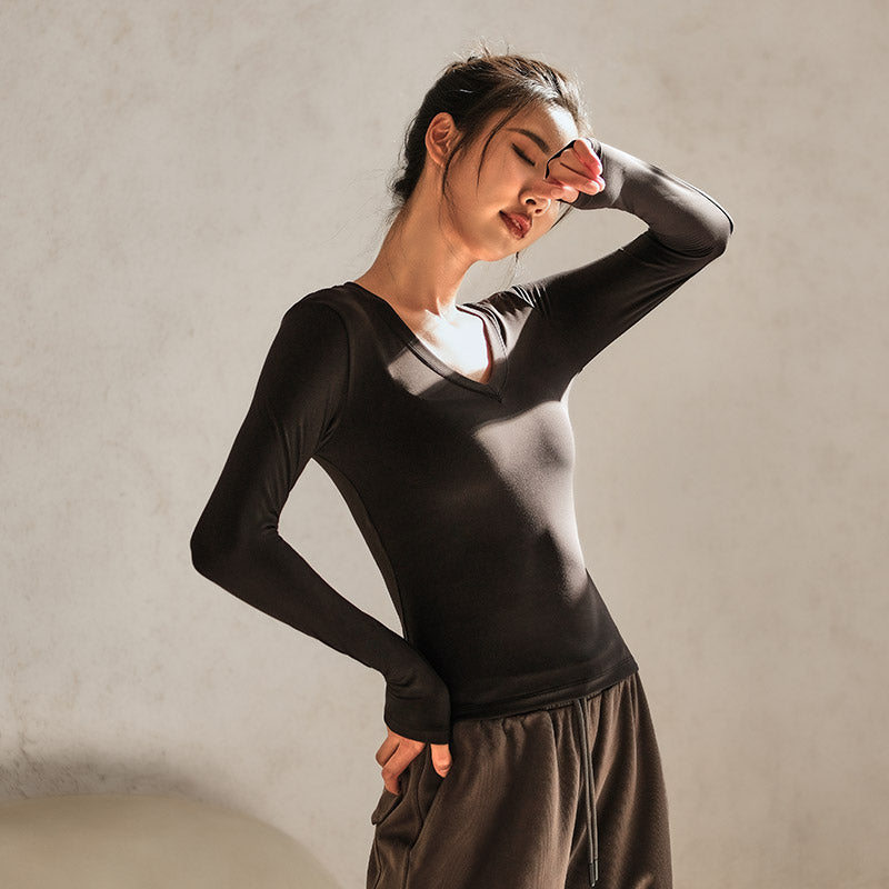 Lanikar yoga clothes - women's fall and winter tight sports tops