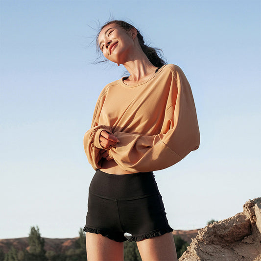 La Nikar2022 fall new loose design sense niche short backless tops