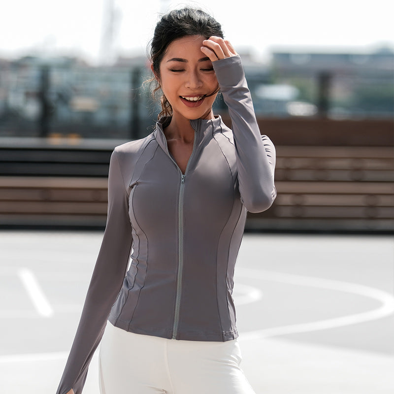 La Nikar Long Sleeve Stand Up Tights Running Training Yoga Jacket
