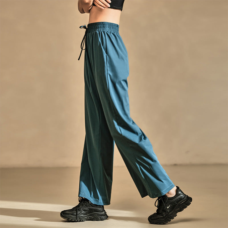 La Nikar lace-up high-waisted wide-legged pants