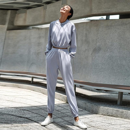 La Nikar Loose Hooded Sports Sweatshirt New Yoga Set
