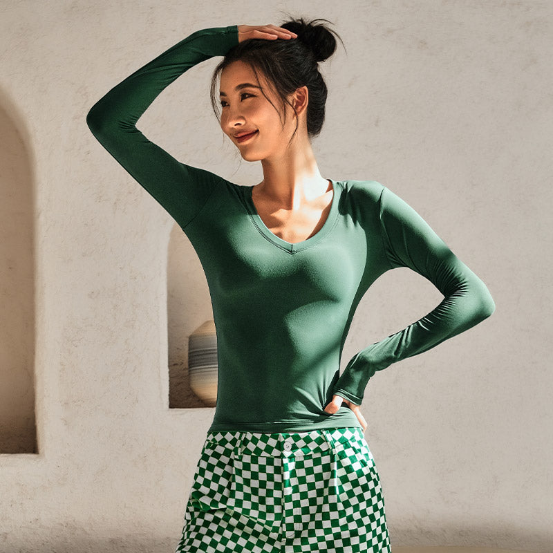 Lanikar yoga clothes - women's fall and winter tight sports tops