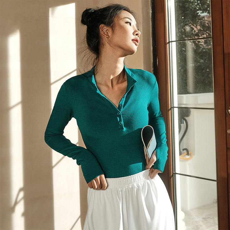 La Nikar Gym Training Stand Collar Bodysuit Stretch Yoga Wear