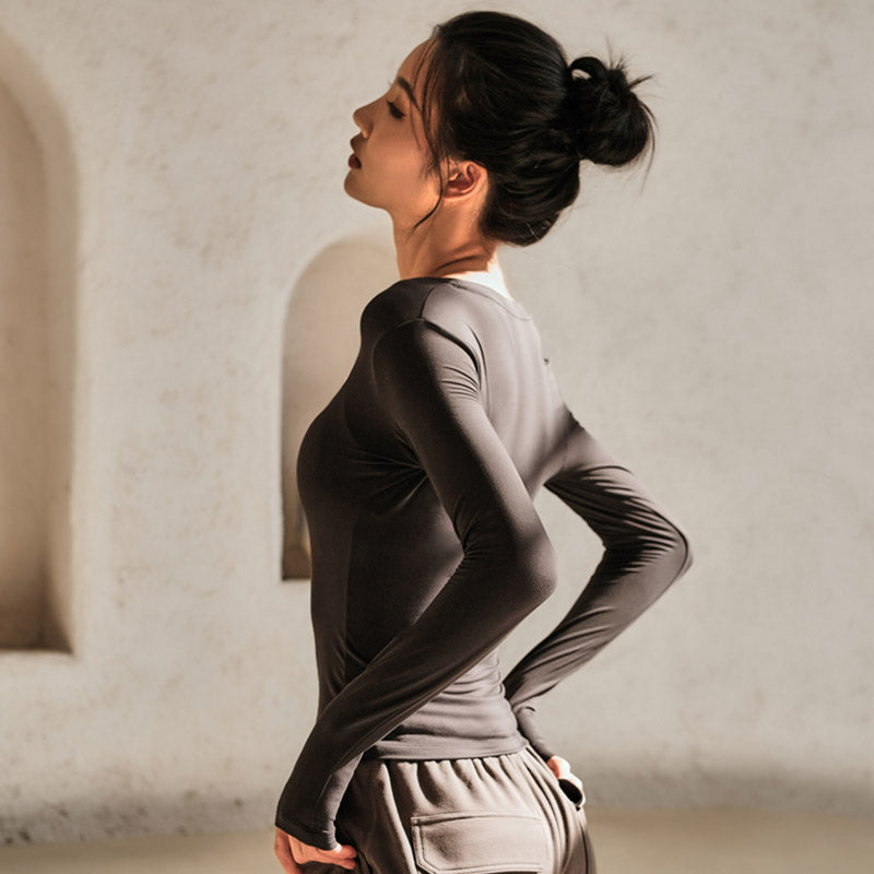 Lanikar yoga clothes - women's fall and winter tight sports tops