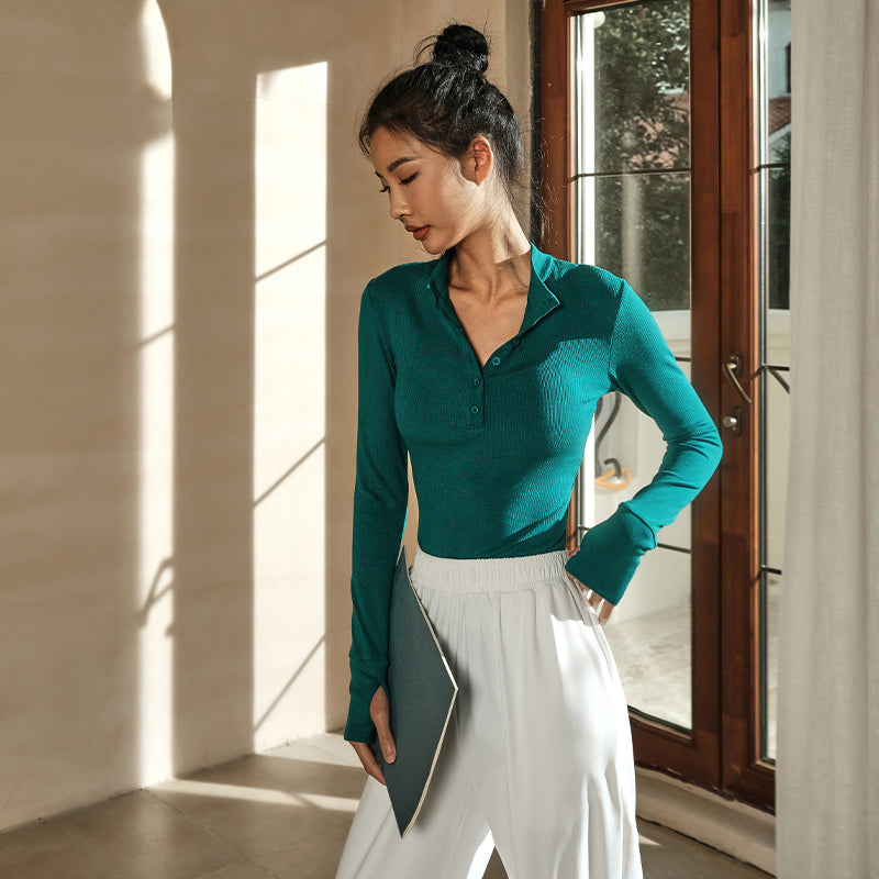 La Nikar Gym Training Stand Collar Bodysuit Stretch Yoga Wear