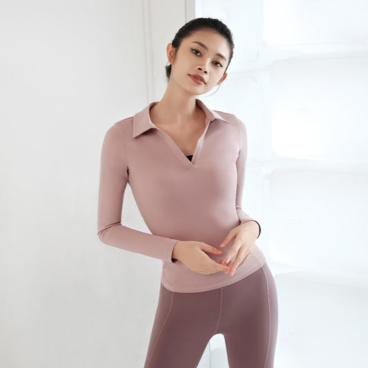 LaNikar long-sleeved lapel yoga clothes-Women's