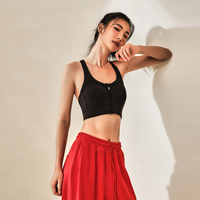 La Nikar Front Zipper Running Professional Fitness Sports Underwear - Anti-Shock Anti-Sag