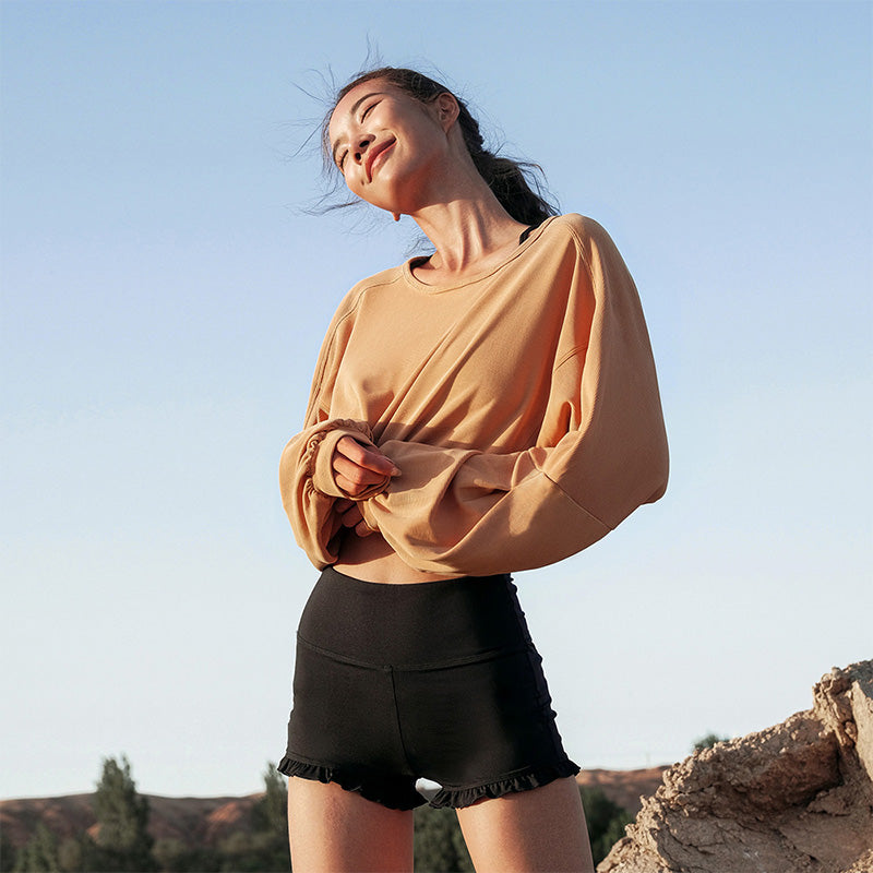 La Nikar2022 fall new loose design sense niche short backless tops